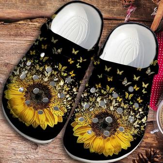 Sunflower Butterfly Custom Shoes Mothers Day Gifts - Sunflower Breast Cancer Awareness October Beach Shoes Gift For Women - Monsterry DE