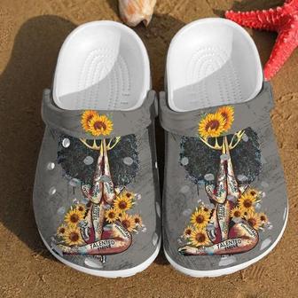 Sunflower Crowned Girl Yoga Girl Yoga Girl Clog Rubber Clog Shoes Comfy Footwear - Monsterry UK