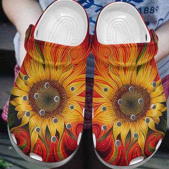 Sunflower Hippie Croc Shoes - Sunflower Hippie Circle Shoes Crocbland Clog Gifts For Mother Day Grandma - Monsterry