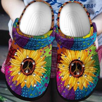 Sunflower Hippie Gift For Lover Rubber Clog Shoes Comfy Footwear - Monsterry DE
