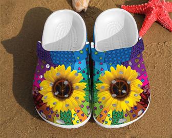 Sunflower Hippie Pattern Girl Classic Style Rubber Clog Shoes Comfy Footwear - Monsterry