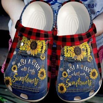 Sunflower Just A Girl Who Loves Jean Gift For Lover Rubber Clog Shoes Comfy Footwear - Monsterry CA