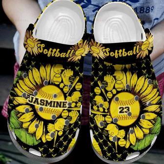 Sunflower Softball 8 Gift For Lover Rubber Clog Shoes Comfy Footwear - Monsterry