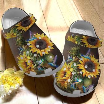 Sunflower With Hummingbird Shoe - Hummingbird Flower Outdoor Shoes Birthday Gift For Woman Girl Grandma Mother Sister Daughter - Monsterry