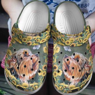 Sunflower Yorkshire My Lovely Gift For Lover Rubber Clog Shoes Comfy Footwear - Monsterry