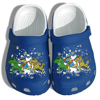 T-Rex Dinosaurs Autism Kids Shoes - Autism Awareness Puzzle Cute Shoes Gifts For Boys Son - Monsterry AU