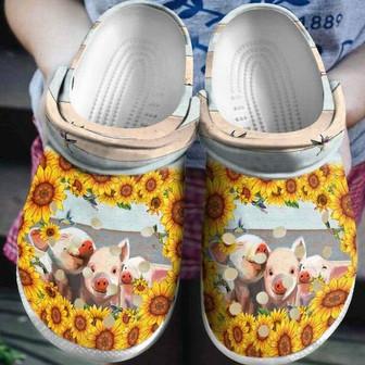 Team Pig Sunflower Personalized 102 Gift For Lover Rubber Clog Shoes Comfy Footwear - Monsterry