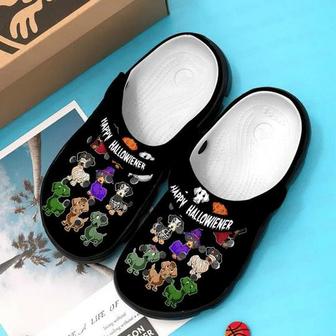 Teams Dog Happy Halloween Custom Name Gift For Lover Rubber Clog Shoes Comfy Footwear - Monsterry DE