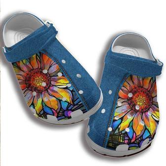 The Colorful Natural Sunflower Croc Shoes Men Women - Hippie Style Shoes Crocbland Clog Gifts For Son Daughter - Monsterry