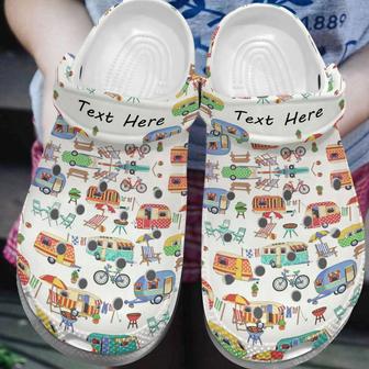 Time To Camp With Cars Gift For Fan Classic Water Rubber Clog Shoes Comfy Footwear - Monsterry