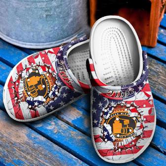 Tito Broken Brick American Flag Rubber Clog Shoes Comfy Footwear - Monsterry CA