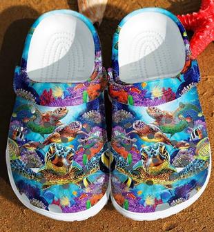 Turtle Pattern Rubber Clog Shoes Comfy Footwear - Monsterry DE