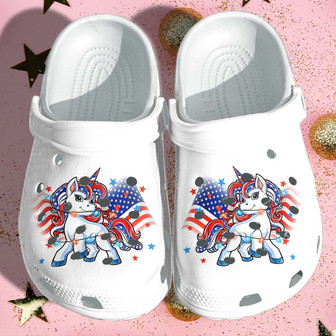 Unicorn America Flag Shoes 4Th Of July Day Gifts - Cute Unicorn Clog Shoes For Boys Girls - Monsterry