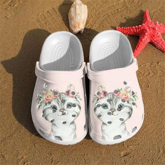 Unique Little Cat Flowers Rubber Clog Shoes Comfy Footwear - Monsterry