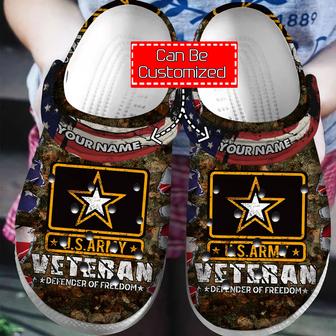 Us Army Veteran Defender Of Freedom Crocband Clog Personalized Veteran - Monsterry DE