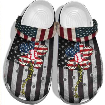 Usa Flag Flower Baseball Custom Shoes - Baseball My Sunshine Shoes 4Th Of July Gift For Wife - Monsterry CA