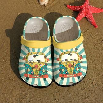 Vintage Hippie Van Gift For Fan Classic Water Rubber Clog Shoes Comfy Footwear - Monsterry AU