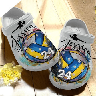 Volleyball Custom Name Rubber Clog Shoes Comfy Footwear - Monsterry