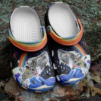 Whale Flower Art Shoes - Rainbow Shoes Crocbland Clog Birthday Gifts For Woman Girl Daughter Aunt - Monsterry CA