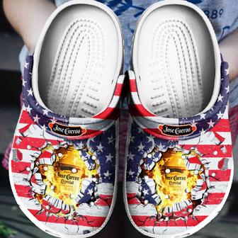 Wine Tequila Jose Cuervo America Flag Gift For Lover Rubber Clog Shoes Comfy Footwear - Monsterry
