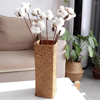 Tall Wicker Vases Vintage Decor Long Flower Vase Tall Rattan Bottle Basket Tulip Small For Flowers | Rusticozy CA
