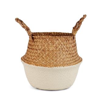 Woven Sedge Wicker Planters Belly Basket for Storage, Laundry, Picnic, Plant Pot Cover, and Grocery and Toy Storage | Rusticozy DE