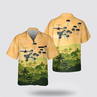 Army Hawaiian Shirt, Custom Name US Army Paratroopers With The Airborne Division Parachute Pocket Hawaiian Shirt | Newhawaiianshirts UK