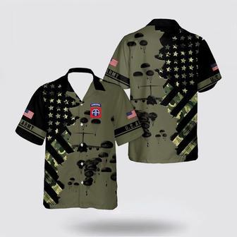 Army Hawaiian Shirt, US Army Paratroopers With The Airborne Division Parachute Hawaiian Shirt | Newhawaiianshirts CA