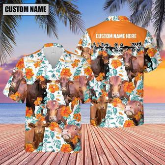 Beefmaster Hibiscus Floral Custom Name Hawaiian Shirt, Farm Hawaiian Shirt, Farmer Hawaii | Newhawaiianshirts AU