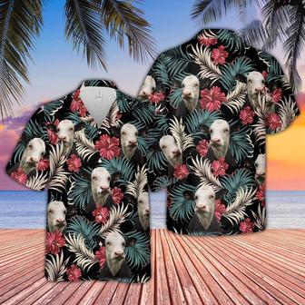 Black Baldy Dark Red Flowers Pattern Hawaiian Shirt, Farm Hawaiian Shirt, Farmer Hawaii | Newhawaiianshirts AU