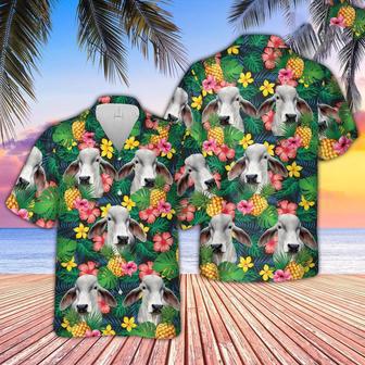 Brahman Cattle Summer Pattern Hawaiian Shirt, Farm Hawaiian Shirt, Farmer Hawaii | Newhawaiianshirts AU