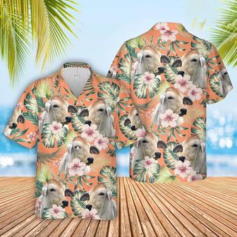 Brahman Summer Happiness Floral Farm Hawaiian Shirt, Farm Hawaiian Shirt, Farmer Hawaii | Newhawaiianshirts DE