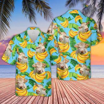 Charolais Banana Pattern Hawaiian Shirt, Farm Hawaiian Shirt, Farmer Hawaii | Newhawaiianshirts