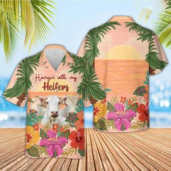 Charolais Hangin With My Heifers Hawaiian Shirt, Farm Hawaiian Shirt, Farmer Hawaii | Newhawaiianshirts AU