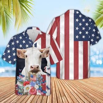 Charolais Of July Hawaiian Shirt, Farm Hawaiian Shirt, Farmer Hawaii | Newhawaiianshirts AU