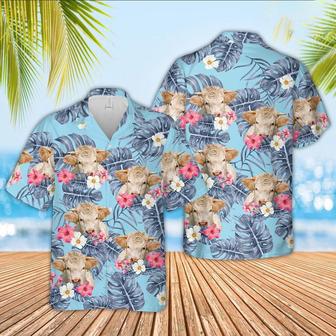 Charolais Sierra Blue Pattern Hawaiian Shirt, Farm Hawaiian Shirt, Farmer Hawaii | Newhawaiianshirts AU