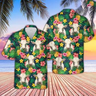 Charolais Summer Pattern Hawaiian Shirt, Farm Hawaiian Shirt, Farmer Hawaii | Newhawaiianshirts AU