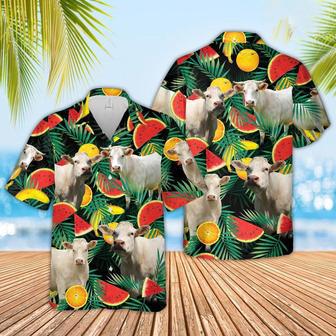 Charolais Watermelon Hawaiian Shirt, Farm Hawaiian Shirt, Farmer Hawaii | Newhawaiianshirts AU