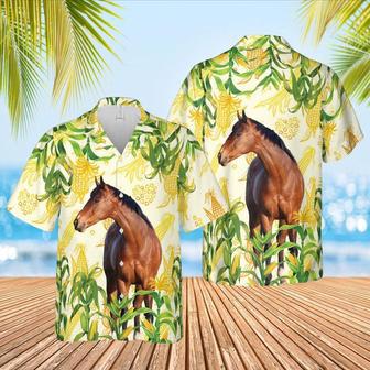 Corn Farm Horse All Over Printed Hawaiian Shirt, Farm Hawaiian Shirt, Farmer Hawaii | Newhawaiianshirts AU