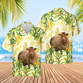 Corn Farm Limousin All Over Printed Hawaiian Shirt, Farm Hawaiian Shirt, Farmer Hawaii | Newhawaiianshirts UK