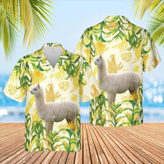 Corn Farm Llama All Over Printed Hawaiian Shirt, Farm Hawaiian Shirt, Farmer Hawaii | Newhawaiianshirts DE