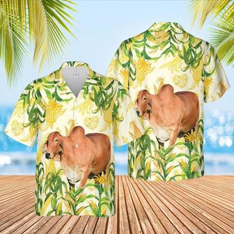 Corn Farm Red Brahman All Over Printed Hawaiian Shirt, Farm Hawaiian Shirt, Farmer Hawaii | Newhawaiianshirts AU