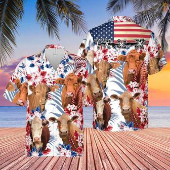 Cow American Flag All Over Printed Hawaiian Shirt, Farm Hawaiian Shirt, Farmer Hawaii | Newhawaiianshirts AU