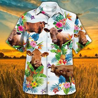 Cow Hawaiian Theme Plants Pineapple All Over Printed Hawaiian Shirt, Farm Hawaiian Shirt, Farmer Hawaii | Newhawaiianshirts UK