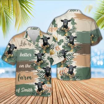 Custom Name Black Angus Life Is Better On The Farm Hawaiian Shirt, Farm Hawaiian Shirt, Farmer Hawaii | Newhawaiianshirts DE