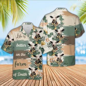 Custom Name Black Baldy Life Is Better On The Farm Hawaiian Shirt, Farm Hawaiian Shirt, Farmer Hawaii | Newhawaiianshirts AU