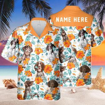 Custom Name German Shorthaired Hibiscus Flowers All Printed Hawaiian Shirt, Farm Hawaiian Shirt, Farmer Hawaii | Newhawaiianshirts AU