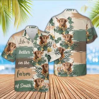 Custom Name Highland Life Is Better On The Farm Hawaiian Shirt, Farm Hawaiian Shirt, Farmer Hawaii | Newhawaiianshirts AU