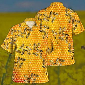 Custom Name Honey Bee Hawaiian Shirt, Farm Hawaiian Shirt, Farmer Hawaii | Newhawaiianshirts UK