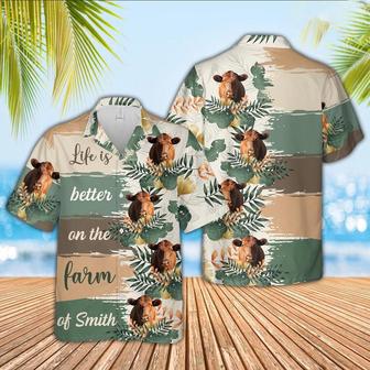 Custom Name Red Angus Life Is Better On The Farm Hawaiian Shirt, Farm Hawaiian Shirt, Farmer Hawaii | Newhawaiianshirts UK